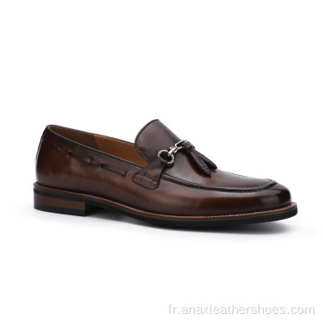 Chaussures décontractées d&#39;affaires à enfiler pour hommes, mocassins en cuir